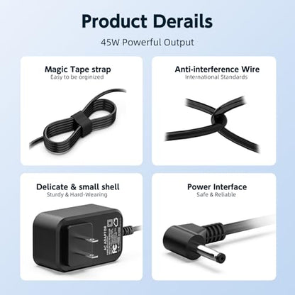 12V 2A 24W Laptop Charger Compatible with Gateway GWNC21524 GWTN133 GWTC116 AC Adapter Power Supply Cord
