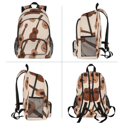 Guitar Musician Large Backpack for Women and Men Waterproof Travel Laptop Backpack Lightweight Business Work Daypack Fits 17 Inch Computer - color: Multicolor 1