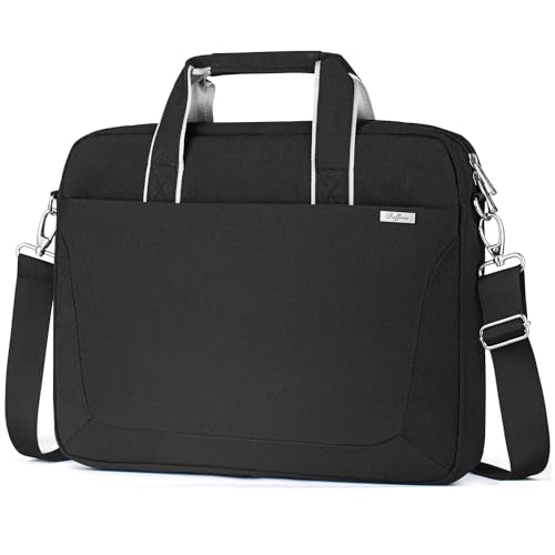 BAFFINA 15.6 16 Inch Laptop Shoulder Bag for Men Women,Waterproof Computer Carrying Case Messenger Bag with Strap,Laptop Briefcase for 14-15-16 Inch MacBook/Chromebook/Notebook Hp Dell Acer Asus,Black - color: Black, size: 15-16 Inch