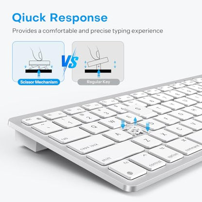 OMOTON Wired Keyboard for Mac, Compact 78-Key, USB-C/A Plug & Play, White | Stable Wired Connection, Compatible with MacBook Pro/Air/Neo, iMac, Mac Mini & Mac Pro – Desk Work, Home, School & Office