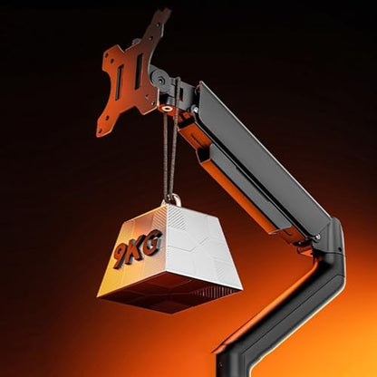 Monitor Arm 17"-32" Single Monitor Arm Mount, Aluminum Monitor Desk Stand, Articulating Mechanical Spring Arm Holds up to 19.8 Lbs, C-Clamp and Grommet Bases Adjustable Monitor Stands