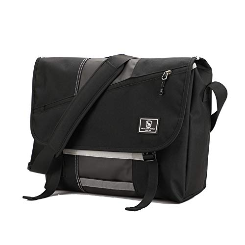 OIWAS 14" Laptop Messenger Bag for Men, Laptop Satchel Crossbody Bag, Black | Water-repellent polyester; thick padded laptop compartment; large capacity crossbody shoulder bag for work, travel & daily - color: 14 Inch-black