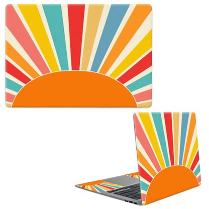 Laptop Skin Sticker Decal, Universal Protective Cover Fit 12 13 14 15.6 Inch Notebook, Reusable Water-Resistant Vinyl Decal w/ 2 Wrist Pads for Business Travel Office, Colorful Sunset - color: Colorful Sunset