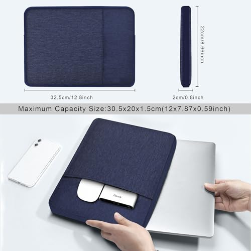 Hseok Laptop Case 13.3 14 inch Sleeve, Rainproof & Shockproof Carrying Case Compatible with MacBook Pro/Neo 14 M5/M4/M3/M2/M1,13.3 MacBook Air/Pro,XPS 14 and Most 13"-14" Notebook Tablet,Blue - color: Blue
