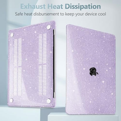 May Chen Compatible with MacBook Pro 13 inch Case 2022 2021 2020 Release A2338 M2 M1 A2251 A2289, Plastic Hard Shell Case Keyboard Cover for MacBook Pro 13 Touch Bar Fits Touch ID, Shining Purple - color: Shining Purple