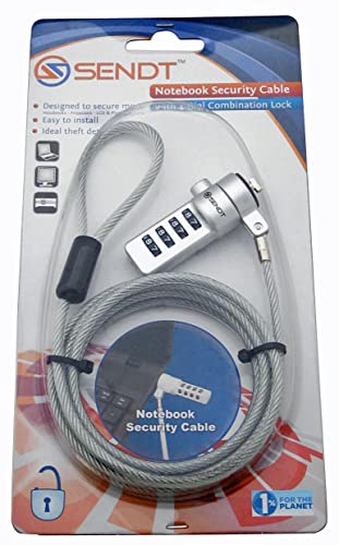 Sendt Notebook/Laptop Combination Lock Security Cable (Silver) - color: Silver