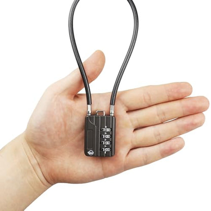 4 Digit Cable Combination Lock 12 inches Bold Cable for School Gym Locker,Helmet,Filing Cabinets,Toolbox,Luggage Suitcase,knapsack,Gun Black 1Pack - size: 30cm(12 in)Bold Cable