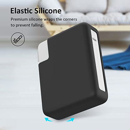 MacBook Silicone Charger Cover Protector, Premium Grade for 16 inch 2023/2022/2021 Pro M3 M2 M1 (140W Adapter), Black - color: Black
