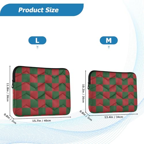 Laptop Sleeve Case with Chessboard Pattern, Padded Protective Computer Sleeve Bag for 13-16 Inch Laptops, Lightweight Waterproof Notebook Pouch for Men and Women (15.7x11.8inch) - size: L:15.7x11.8x0.8inch