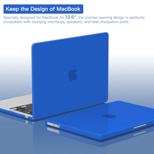 CISSOOK Compatible with MacBook Air 13.6 inch Case A3449 A3240 A3113 A2681 | 2026 2025 2024 2023 2022, 5in1 Set Hard Shell Case Keyboard Cover for MacBook Air 13 inch M2 M3 M4 M5, Deep Blue - color: Air13.6inch-Frosted Blue