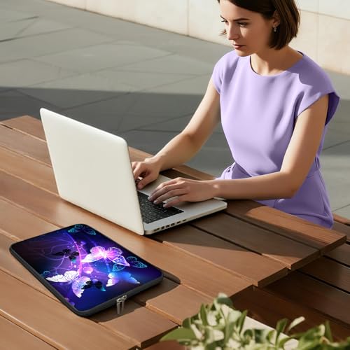 Laptop 13 inch Sleeve Case for MacBook Air 13-13.6 inch, Laptop Bag Cover for MacBook Pro 13" 14 inch, Shockproof Briefcase Travel Carrying Sleeve for 14" Chromebook, HP, Dell I Purple Buttefly - color: Purple Buttefly