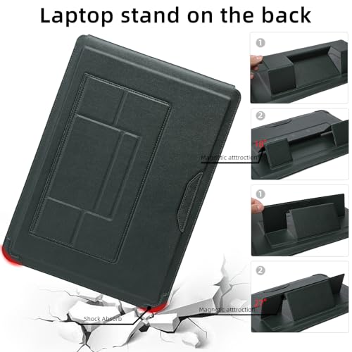 13 Inch Multifunctional Laptop Sleeve Case with Stand Soft Slim Cover for MacBook Pro/Air/ThinkPad X1/Dell XPS/Lenovo Yoga/HP Pavilion/ASUS Zenbook/LG gram/Chromebook 12.5" 13.3" Screen - color: Dark Green, size: 13-13.3 Inch