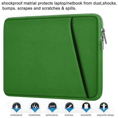 Askuko 14 inch Laptop Sleeve, Shockproof Protective Computer Cover, Durable Carrying Bag Laptop Case Compatible with 14"" MacBook Air/Pro HP Asus Lenovo Notebook, Dark Green - color: Dark Green, size: 14 inch