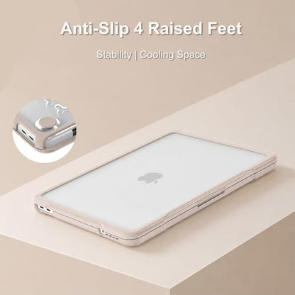 MOSISO Compatible with MacBook Neo Case 13 inch 2026 A3404 A18 Pro Chip | Anti-Crack Cover Protective Hard Shell Case with Shock-Absorbing TPU Bumper, Khaki - color: Khaki