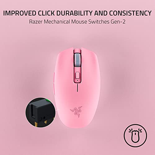 Razer Orochi V2 Mobile Wireless Gaming Mouse, 60g Lightweight, Pink - color: Quartz Pink