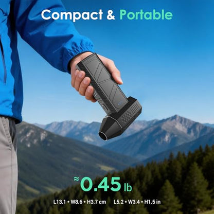 YOTON Compressed Air Duster, 110000RPM Rechargeable Electric Air Blower | 3-Speed Airflow, 5000mAh Battery, USB-C Charging, LED Light, 4 Nozzles & Bag, For Keyboard, PC, Electronics, Car & Home