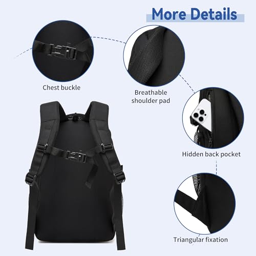 Wotony Military tactical backpack Laser-Cut MOLLE Webbing, backpack for men black small tactical assault bag (Black, 20 inch) - color: Black, size: 20 inch
