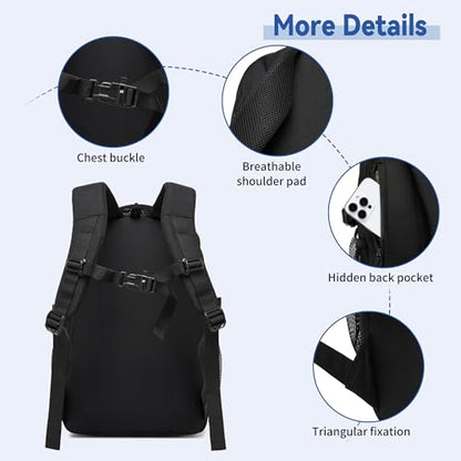 Wotony Military tactical backpack Laser-Cut MOLLE Webbing, backpack for men black small tactical assault bag (Black, 20 inch) - color: Black, size: 20 inch