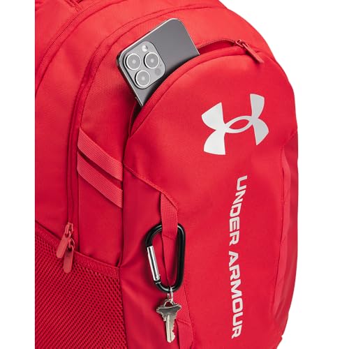 Under Armour Unisex-Adult Hustle 6.0 Backpack, (600) Red/Red/Metallic Silver, One Size Fits Most - color: (600) Red / Red / Metallic Silver, size: One Size