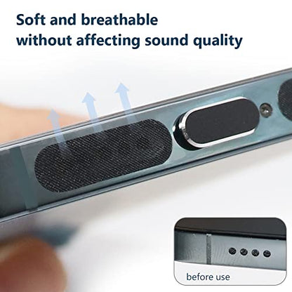 Phone Speaker Dustproof Stickers Protector, Anti Dust Adhesive Cover | Included Anti Dust Plug, Phone Port Cleaning Brush and Tweezer Compatible with iPhone 14, 13, 12 Pro Max, 11 (Black) - size: Lightning Plug