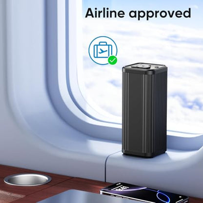 Laptop computer with AC power interface, 100W Type-C PD 65W fast charging type, featuring input and output functions, 2 USB-A outputs (QC3.0 18W), suitable for business travel and outdoor activities.
