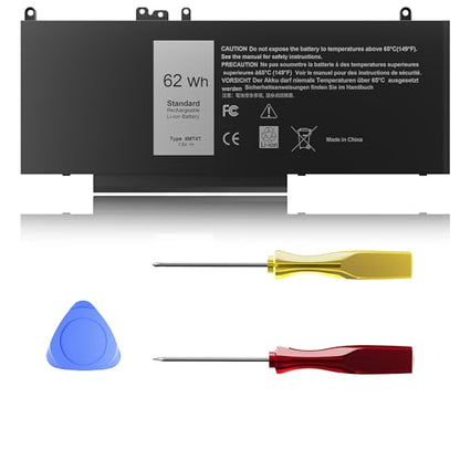 6MT4T Battery E5470 battery E5570 battery Compatible with Dell Latitude 14 5470 E5470 15 5570 E5570 Precision 15 3510 M3510 Series Notebook Replacement for 7V69Y TXF9M 79VRK HK6DV 07V69Y [7.6V/62Wh] - size: 9.17 x 3.73 x 0.27 inches 6MT4T BATTERY