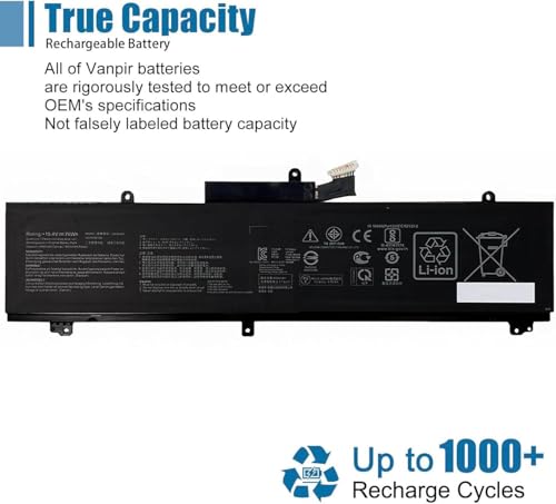 C41N1837 Laptop Battery Replacement for Asus ROG Zephyrus GA502DU GA502GU GU502DU GU502GU GU502GV GU532GU GU532GV GX502GV GX502GW Series Notebook 0B200-03380100 - size: 11.29*3.57*0.33 inch C41N1837