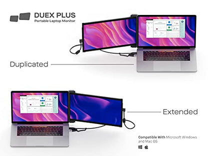 Mobile Pixels Duex Plus Portable Monitor for Laptops, USB C/USB A Plug and Play 13.3" Laptop Screen Extender - color: Duex Plus - 13.3 inch - Black