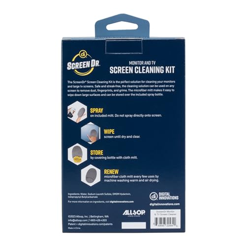 ScreenDr Monitor & TV Screen Cleaning Kit | Streak-free formula removes fingerprints, dust, and smudges from TVs, monitors, laptops, tablets, and phones.