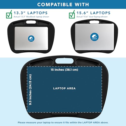 LAPGEAR MyDesk Lap Desk – Black, Fits 15.6” Laptops - color: Black, size: Single Unit