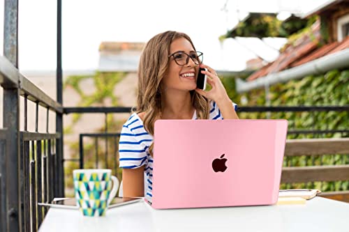 Teryeefi for M5 M4 M3 M2 MacBook Air 13.6 Inch Case 2022 2023 2024 2025 2026 Model: A3449 A3240 A2681 A3113, Hard Shell Cover with Keyboard Cover & USB 3.0 Adapter, Crystal Pink - color: Crystal Pink