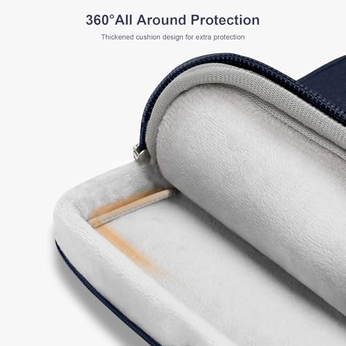 MOSISO 360 Protective Laptop Bag, Computer Bags | Side Open Messenger Bag with Trolley Sleeve&5 Pockets - color: Navy Blue