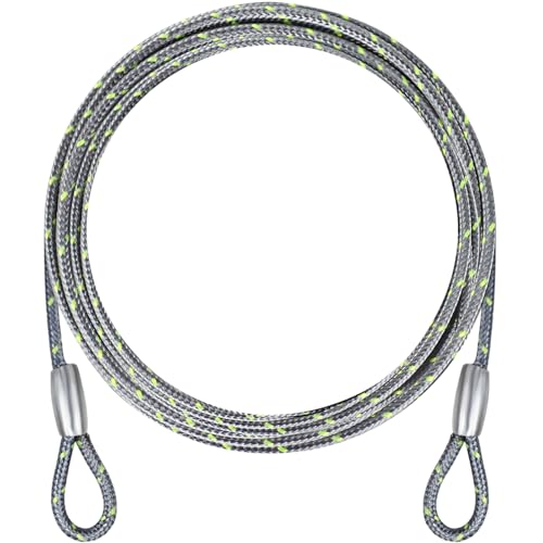 0.13IN Security Steel Cable 4/6/10/15FT Lengths Bike Lock Cable, Cable Rope, Stainless Steel Cable with Loops for Safety and Security - color: Gray, size: 10ft（1Pack）