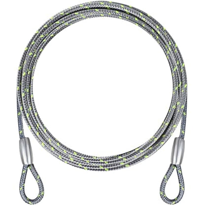 0.13IN Security Steel Cable 4/6/10/15FT Lengths Bike Lock Cable, Cable Rope, Stainless Steel Cable with Loops for Safety and Security - color: Gray, size: 10ft（1Pack）