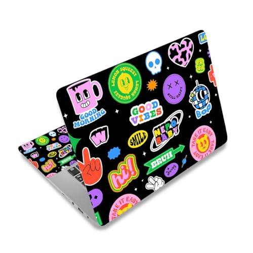 12.1-15.6 Inch Laptop Skin Decal, Universal Reusable Vinyl Laptop Cover Sticker, Waterproof Art Decal Protector with Funny Expressions - color: Funny Expressions