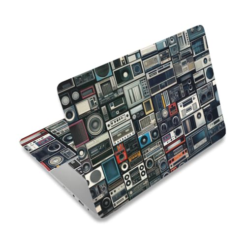 PLIGREAT Vintage Radio Laptop Skin Sticker Reusable Netbook Skin Sticker Vinyl Decals for PC Notebook Laptops Keyboard Cover Universal 12" 13" 13.3" 14" 15 Inch Laptop Case Protector Film - color: Vintage Radio
