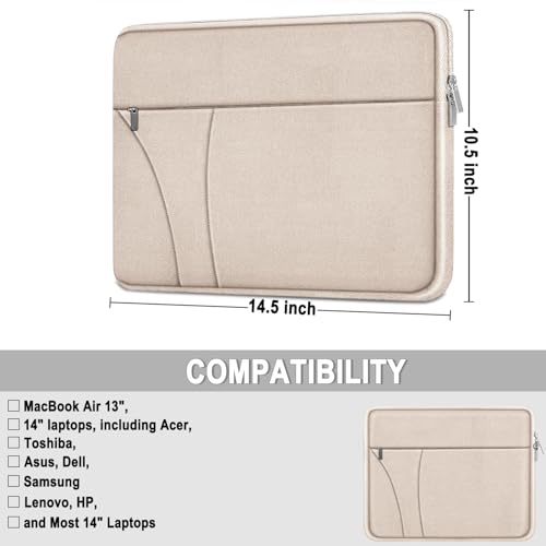 Laptop Case 14 inch, Slim Traveling Laptop Sleeve Cover with Zippered Pocket, Shockproof Protective Carrying Briefcase Computer Bag for 14" MacBook Air/Pro, HP, Dell, Lenovo, Acer, Light Pink - color: Light Pink, size: 14 inch