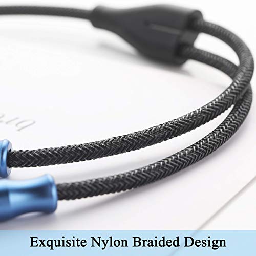 3.5mm 4 Pole TRRS Audio Splitter Cable for 2 TRRS Headphone and Mic | Nylon Braided CTIA Stereo 3.5mm Male to 2 TRRS Female Aux Headphone Y Splitter Cable for PC Laptop Smartphone PS4 Xbox - 1 FT - size: 1 Feet - Braided