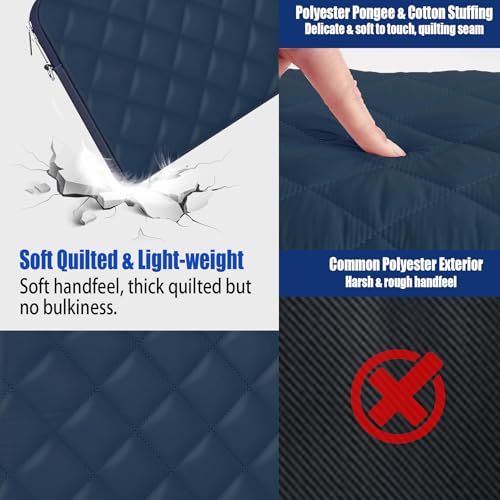 Puffy Quilted Laptop Sleeve with a Removable Shoulder Strap Compatible with MacBook Air/Pro, 13-13.3 inch Notebook, Compatible with MacBook Pro 14 inch M3 M2 M1 Chip 2023-2021 - color: Sleeve - Navy, size: 13-13.3 inch