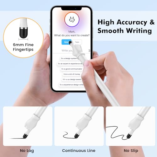 MEKO Stylus Pen for Touchscreen, 2-in-1 Stylus | 2-in-1 Fingertip Design,High Sensitivity,Work for iPhone iPad Android Tablets Switch All Touch Screens (Black/White)