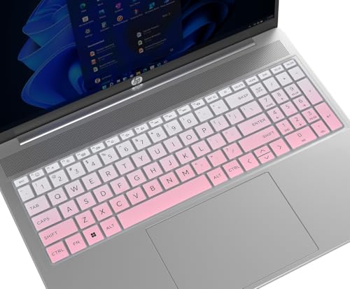 Keyboard Cover Skin for HP OmniBook 5 16" Laptop 16t-ba100/OmniBook 5 AI 16-af 16-ag 16-bc 16-af1037nr 16-ag1075cl 16-bc1052wm(NOT for OmniBook 7 16-ay 16-az/OmniBook 5 16-fb 14-he/fp)-Gradual Pink - color: Gradual Pink, size: With Numeric Keypad