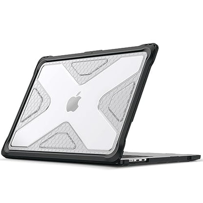 Fintie Rugged Case for MacBook Air 15 Inch, Clear | A3448 A3241 A3114 A2941, 2023 2024 2025 2026, M2 M3 M4 M5, TPU Bumper, Heavy Duty Hard Shell Cover - color: Clear
