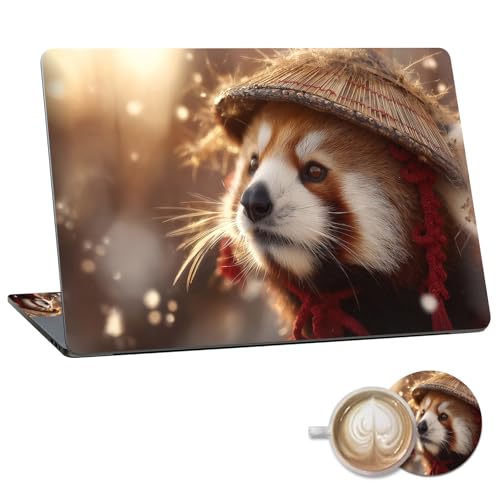 Laptop Skin Sticker Decal 15.6 Inch,12 13 13.3 14 15 15.6 in Laptop Netbook Skins for Notebook,Art Decal Removable Waterproof Scratch Resistant,Universal Vinyl Cover,Cute Glitter Raccoon - color: Cute Glitter Raccoon