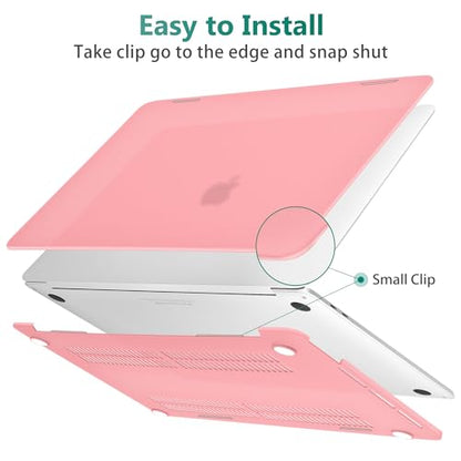 May Chen Compatible with MacBook Pro 13 inch Case 2022 2021 2020 Release Model A2338 M2 M1 A2251 A2289, Plastic Hard Shell Case Keyboard Cover for MacBook Pro 13 Touch Bar Fits Touch ID, Matte Pink - color: Pink