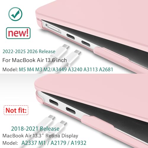 May Chen Case for MacBook Air 13/13.6-inch (M5/M4/M3/M2, 2022-2026 Models A3449 A3240 A3113 A2681), Lightweight | Closes Seamlessly | Ideal for Work Hard Shell Case, Chalk Pink - color: Chalk Pink