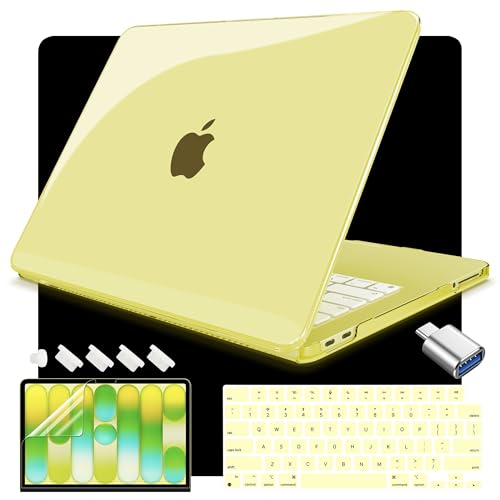 Teryeefi for MacBook Neo 13 Case A3404 Model 2026 Release (A18 Pro Chip), Laptop Protective Hard Shell Cover & Keyboard Cover & Type C Adapter - Crystal Citrus - color: Crystal Citrus