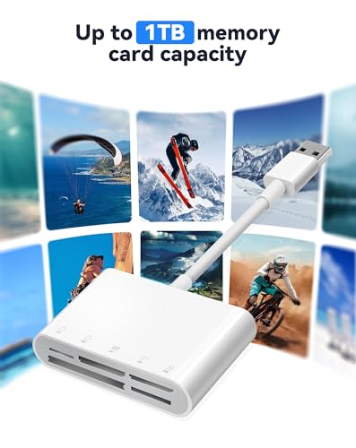 Fubiaofei SD Card Reader, 5 in 1 USB USB-C Dual Connector to SD/TF/CF/Micro SD/XD/MS Multi Memory Card Reader OTG Adapter -Compatible with Windows/Mac/Linux/Android, Plug & Play - size: 5 Slots for (USBC+A)