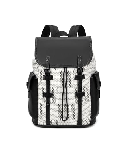 KingTo Luxury Anti Theft Laptop Backpack for Men, Waterproof Travel Bag | Laptop-ready business layout, anti-theft design and waterproof claim support office commute, travel and campus use - color: B-white