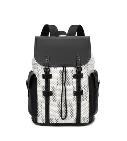 KingTo Luxury Anti Theft Laptop Backpack for Men, Waterproof Travel Bag | Laptop-ready business layout, anti-theft design and waterproof claim support office commute, travel and campus use - color: B-white