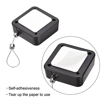 MECCANIXITY Retractable Cable Lock with Self-Adhesive, Remote Control Security Lock Anti-Lost 2m Rope Hardware Cable Lock 200g Tensile Force, Black